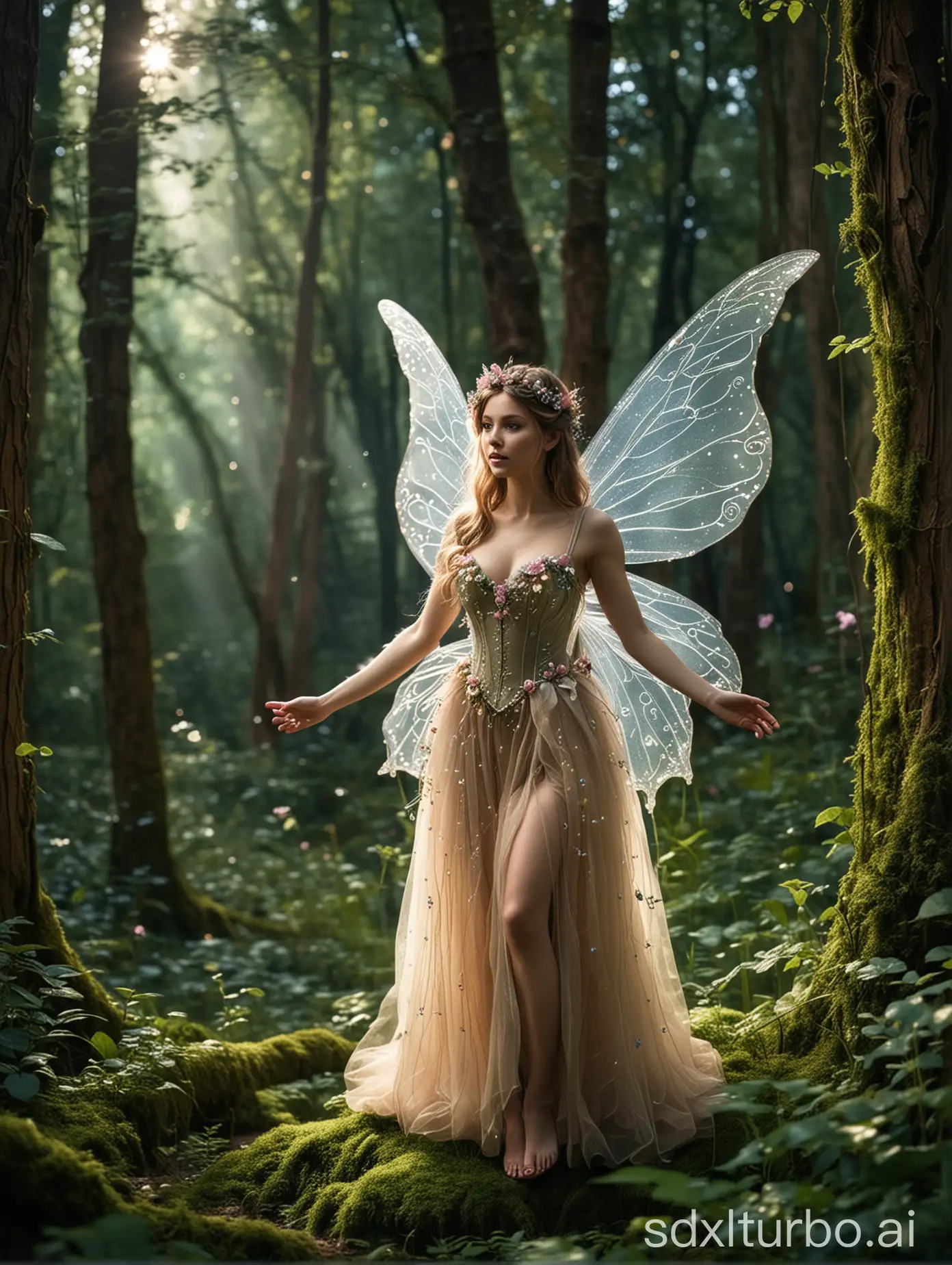 Enchanted-Forest-Fairy-Amidst-Glowing-Flora-and-Fauna