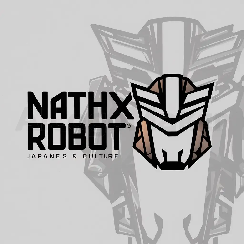 a logo design,with the text "Nath X Robot", main symbol:Japanese Anime,complex,clear background