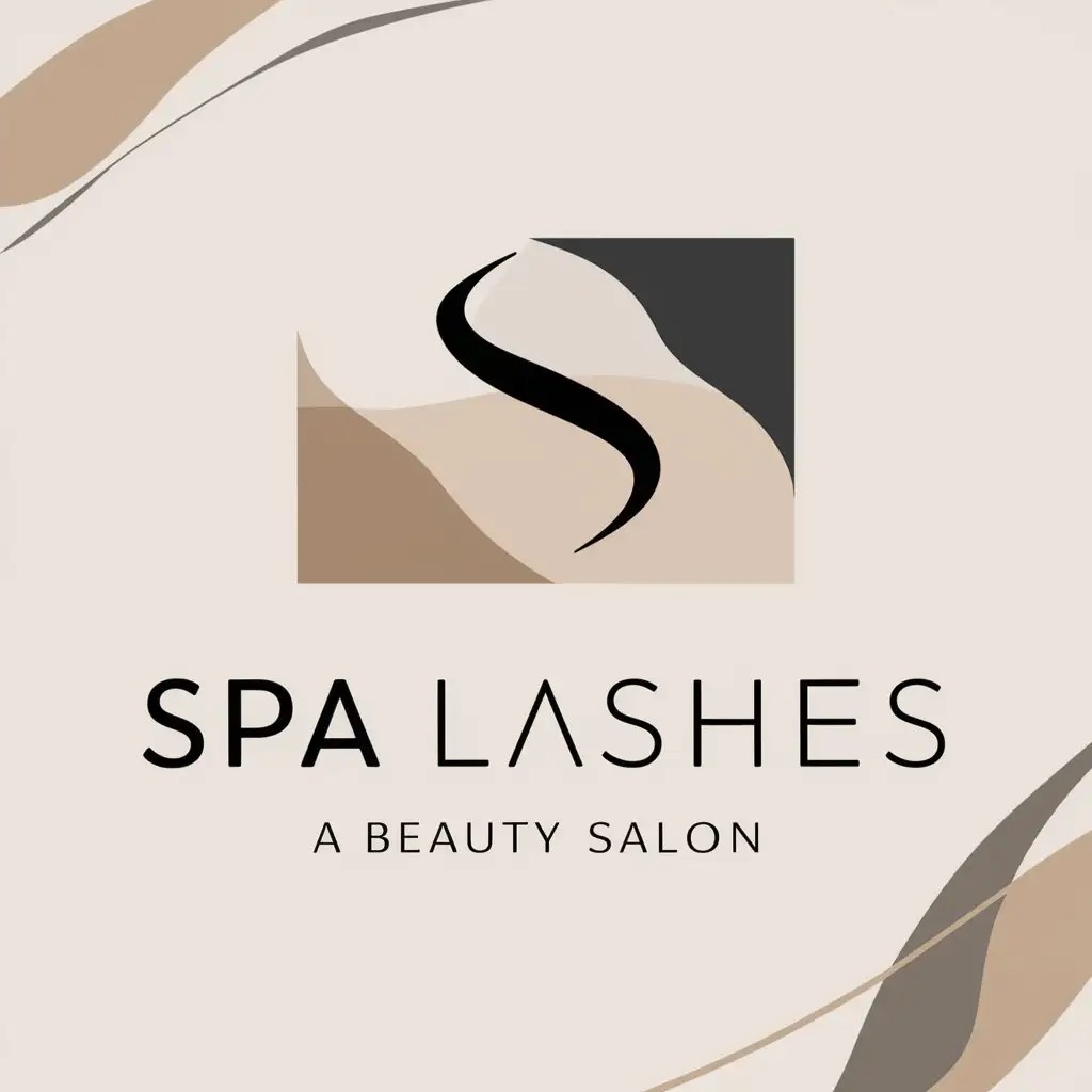 a logo design,with the text "Spa Lashes, Beauty Salon", main symbol:The design should be modern and should mainly consist of the colors #DBB384 (beige), black, and white. Please do not add icons such as scissors, flowers, beauty, lashes, hair, silhouettes, or any icons of such kind. Logo must be simplistic, but sophisticated in the same time. Logo name is Spa Lashes,Minimalistic,clear background