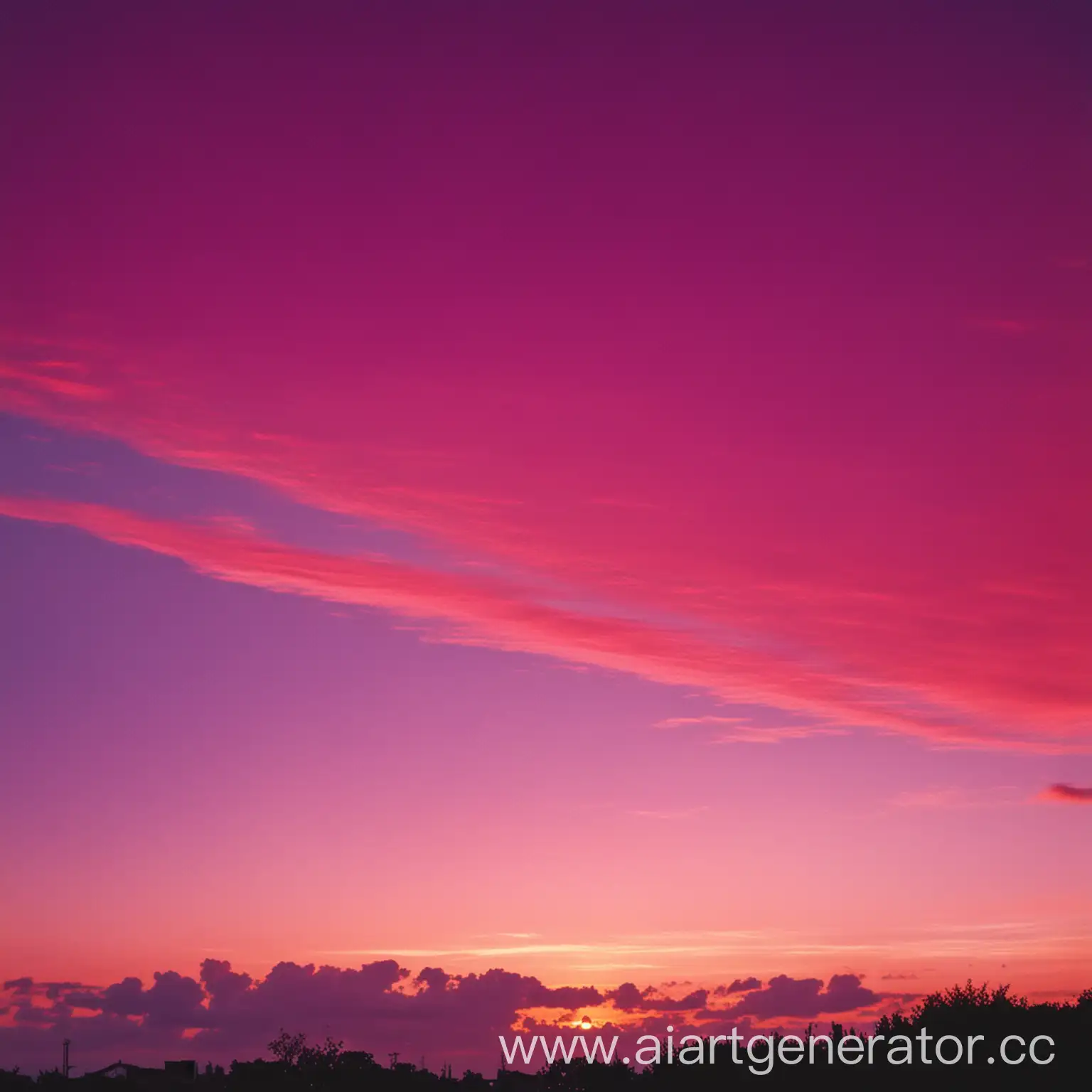 sunset sky horizon fuchsia colors saturated