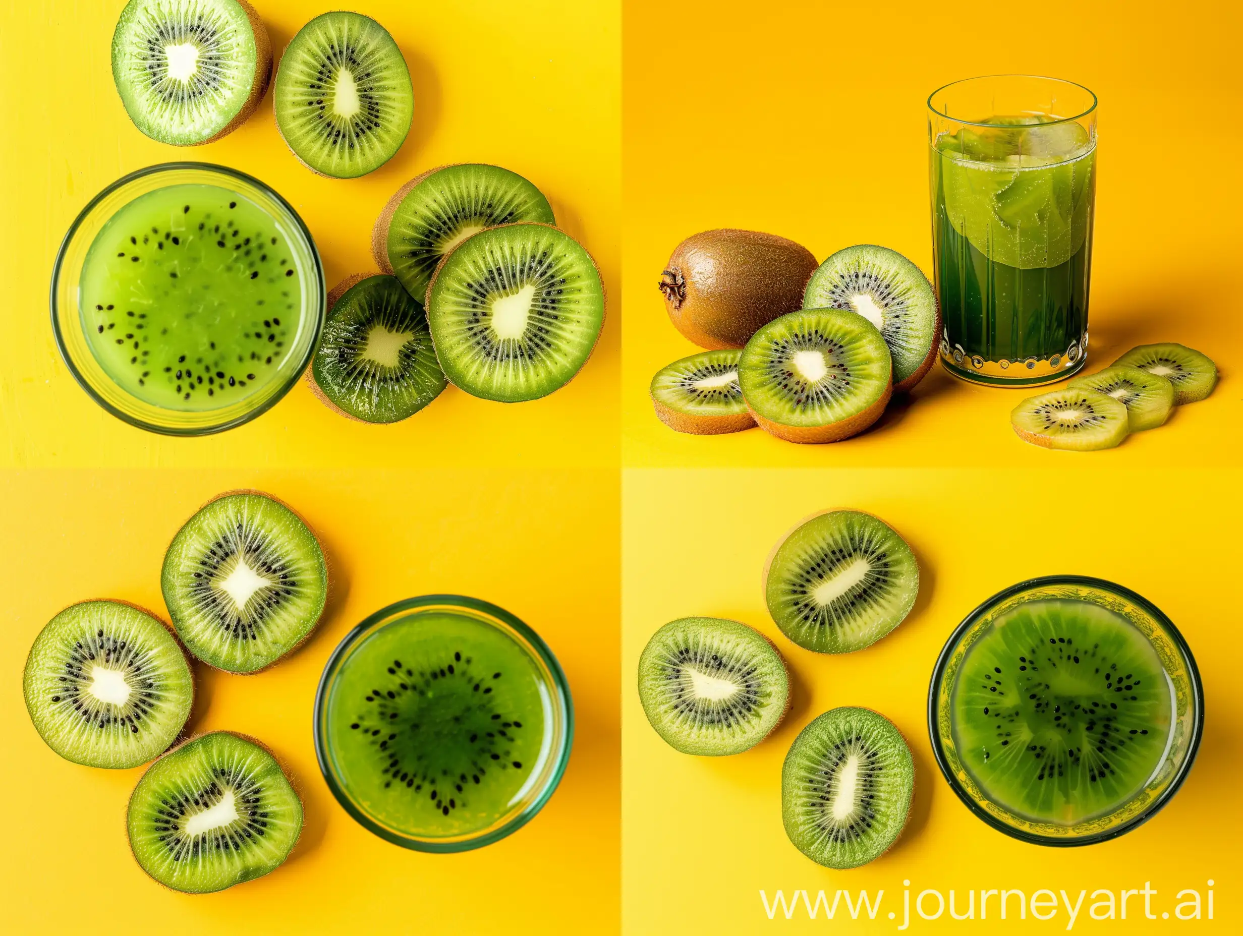 Refreshing-Kiwi-Juice-Drink-with-Fresh-Fruit-Slices-on-Vibrant-Yellow-Background