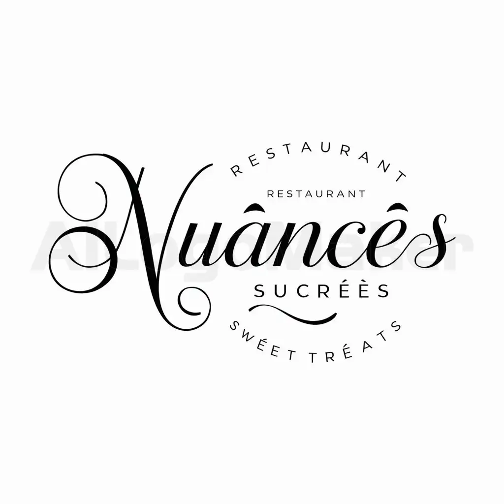 a logo design,with the text "Nuances Sucrées", main symbol:restaurant,Moderate,be used in Restaurant industry,clear background