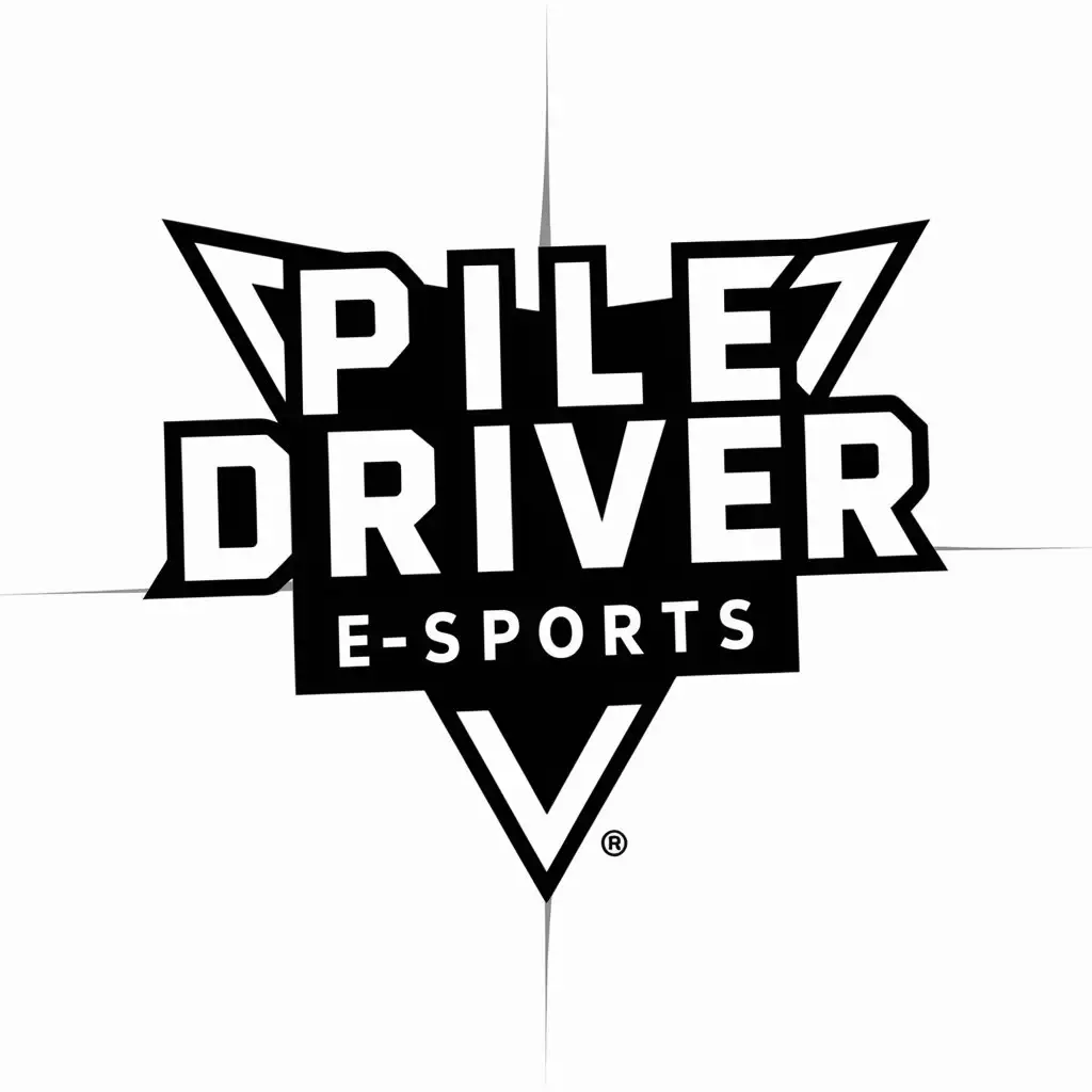 a logo design,with the text "PILE DRIVER E-SPORTS", main symbol:PILE DRIVER E-SPORTS,Moderate,be used in Entertainment industry,clear background