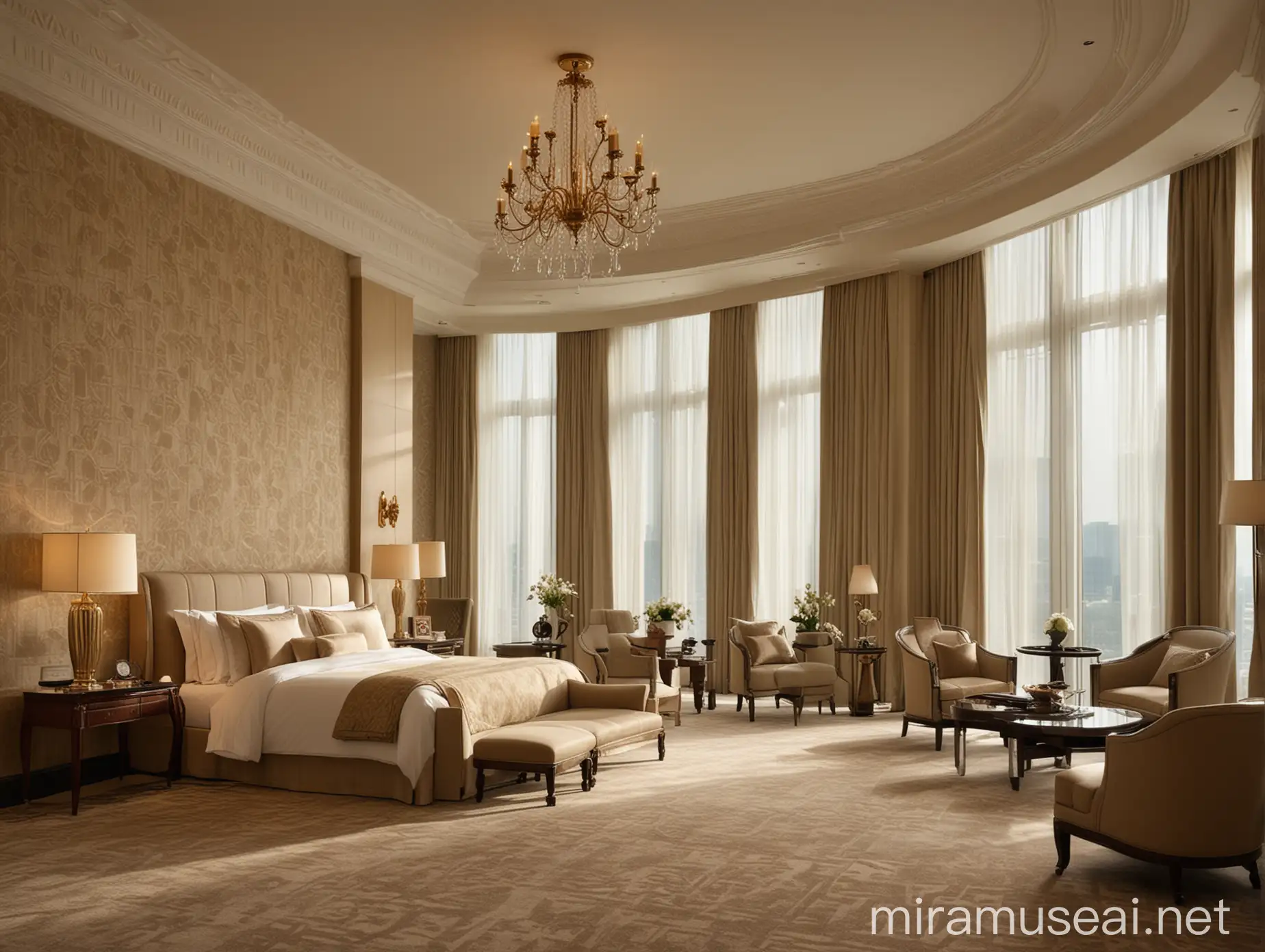 The “environment” we’re going for is a high end hotel Waldorf Astoria : Kuala Lumpur, that conveys an expensive, destination vacation vibe. The interiors should be classy / timeless, with layered textures, with larger than life scale, muted
warm tones for walls, tapestry and furniture. Daylight shoot.