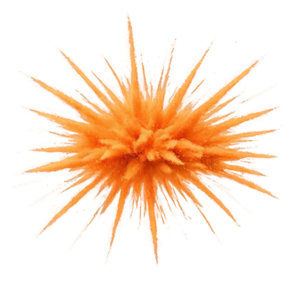 3D Orange powder explosion