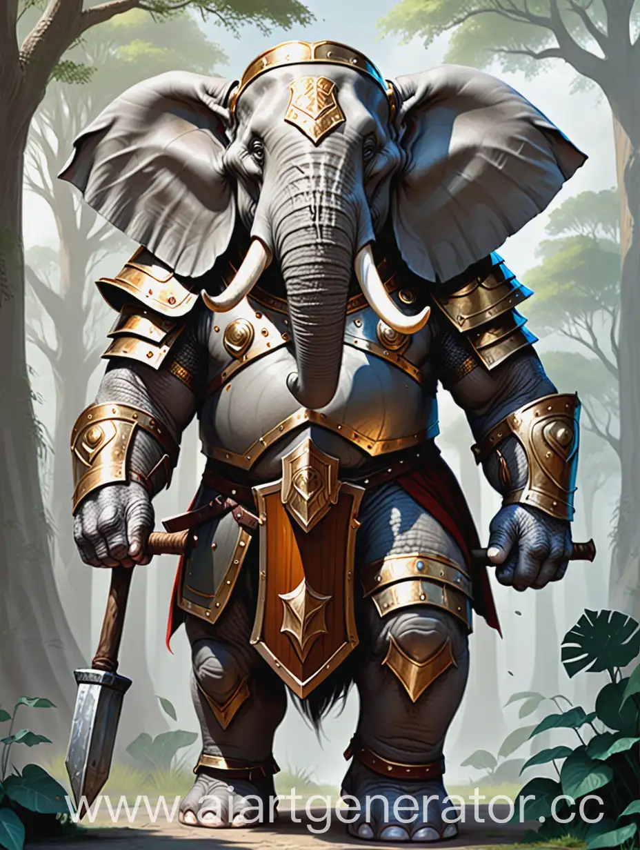 Giant-Elephant-Paladin-in-Heavy-Armor-with-Hammer-and-Shield