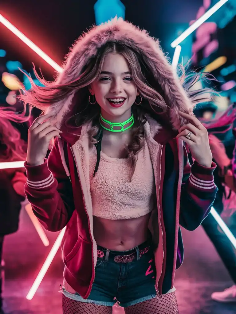 Siren-Teenager-in-Hot-Neon-Raver-Cosplay
