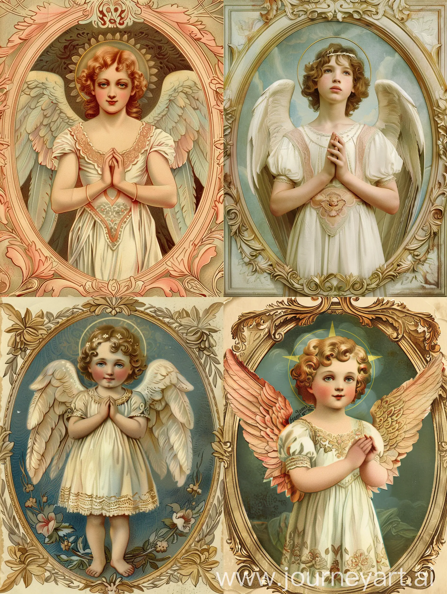 Vintage-Style-Angel-with-Halo-and-Ornate-Oval-Frame