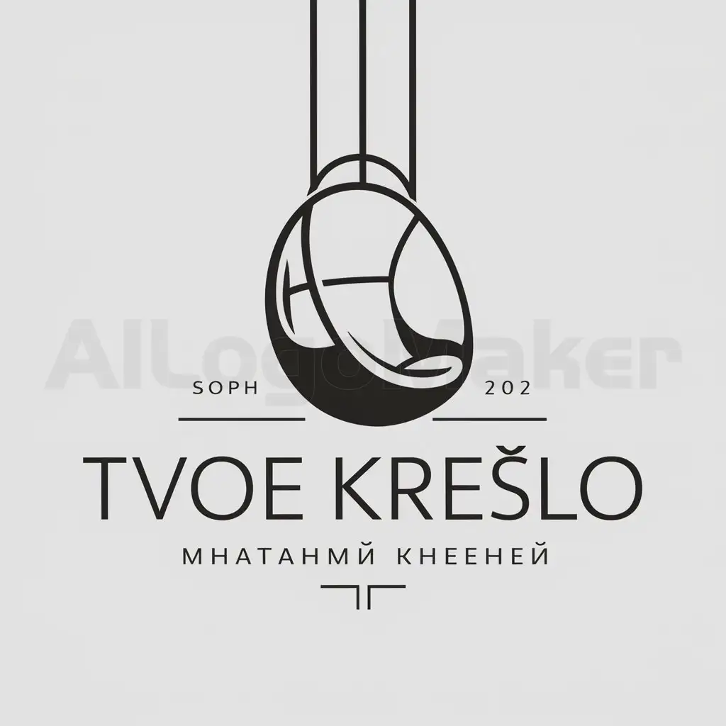 a logo design,with the text "TVOE KRESLO", main symbol:HANGING CHAIR
,Moderate,be used in Others industry,clear background