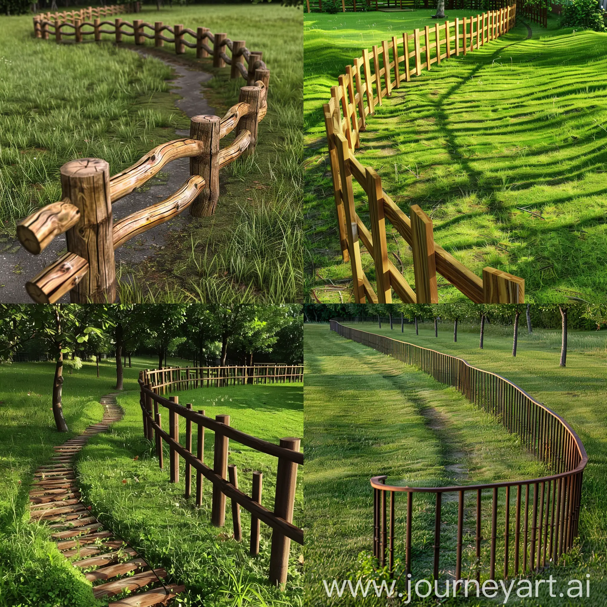 Realistic-Mixed-Reality-Scene-Bezier-Trajectory-Curve-Fence-on-Lawn