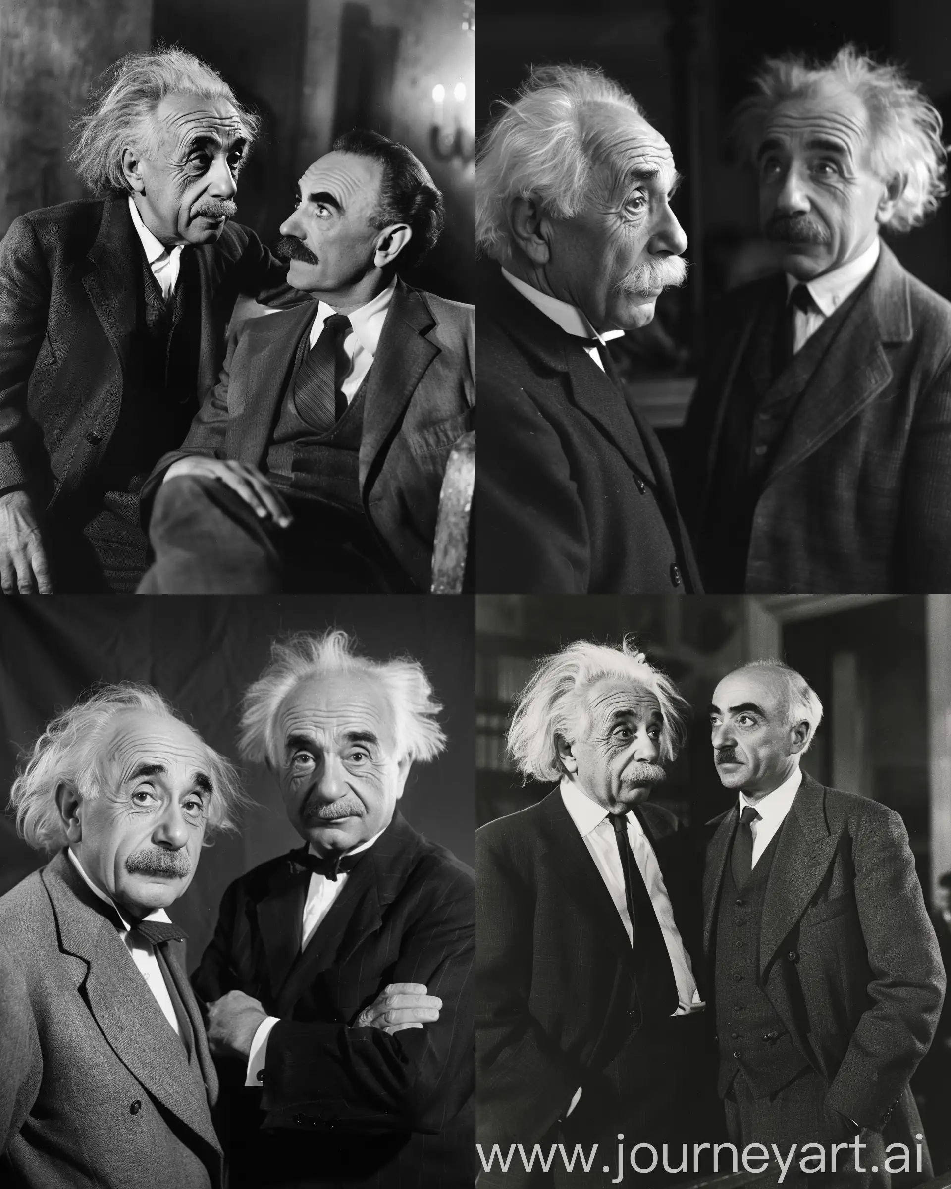 Albert-Einstein-and-Oppenheimer-in-1940s-Black-and-White-Photograph-Style