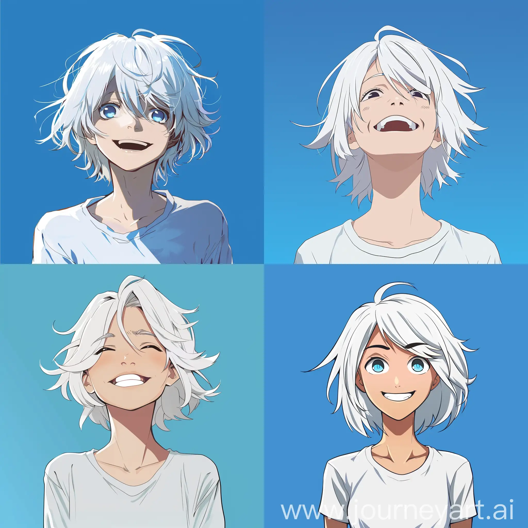 Joyful-Anime-Character-Smiling-Behind-Blue-Fond