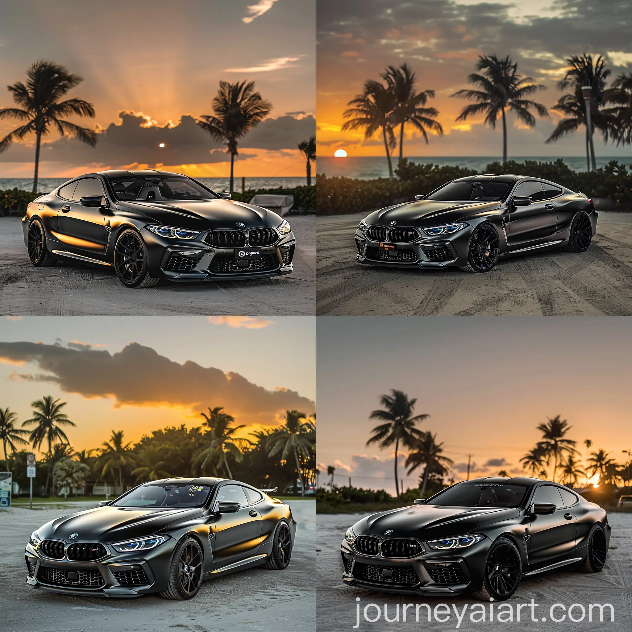 Miami-Sunset-BMW-M8-Gpower-Full-Tuned-Kit-in-Matte-Black-Realistic-8K-Style-2024-Version