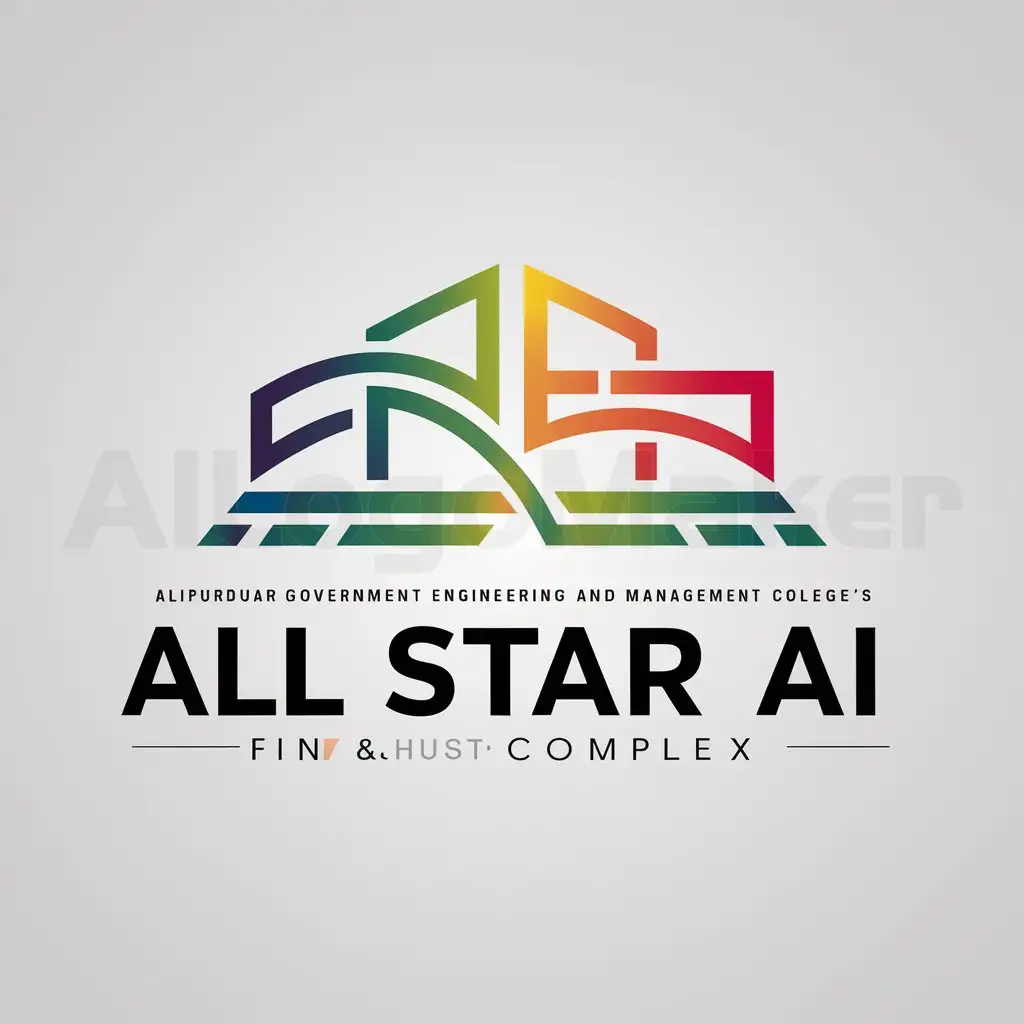 a logo design,with the text "Create a logo for Alipurduar Government Engineering and Management College for the team ALL STAR AI", main symbol:Sports,complex,be used in Sports Fitness industry,clear background