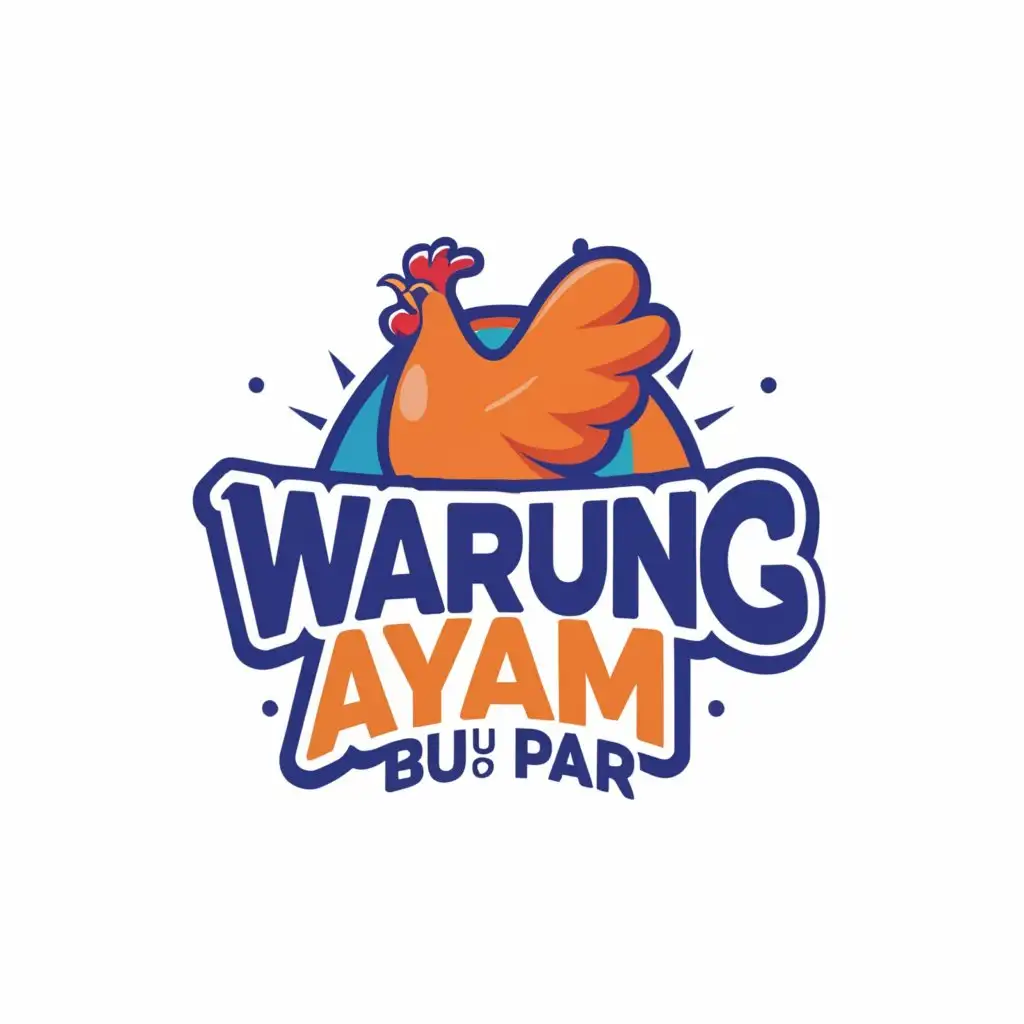 a logo design,with the text "Warung Ayam Bu Par", main symbol:Fried Chicken,Minimalistic,clear background