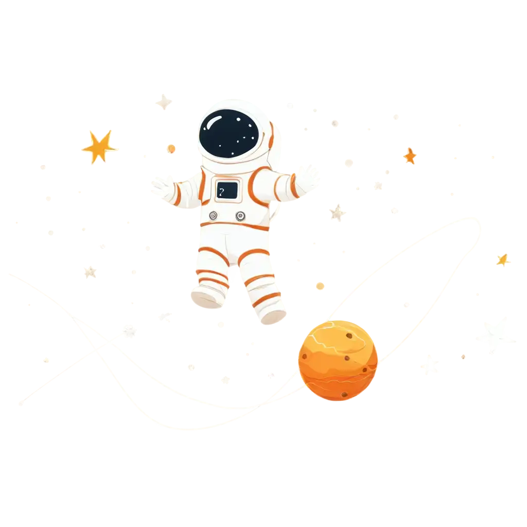 Dibujo de Astronauta minimalista para chicos flotando en el espacio