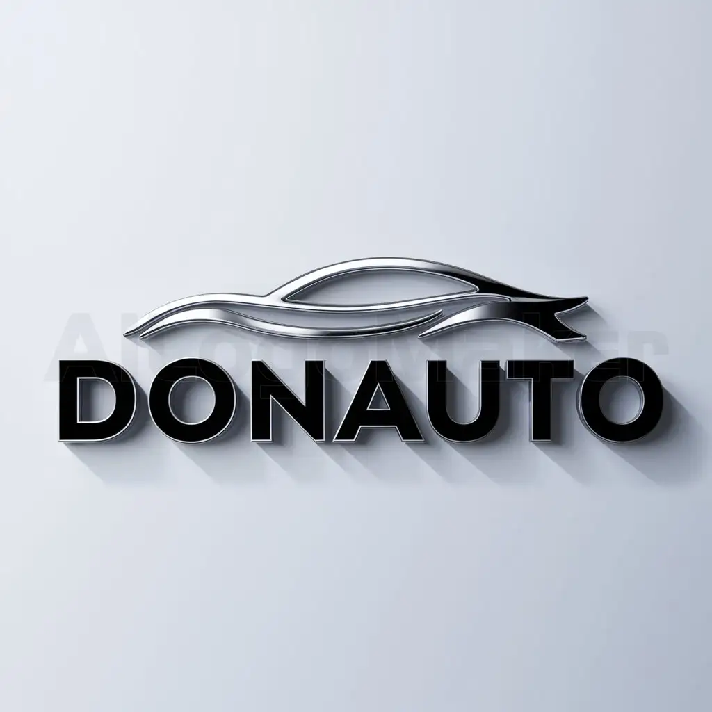 a logo design,with the text "DonAuto", main symbol:AUTOMOBILE,Moderate,be used in Automotive industry,clear background
