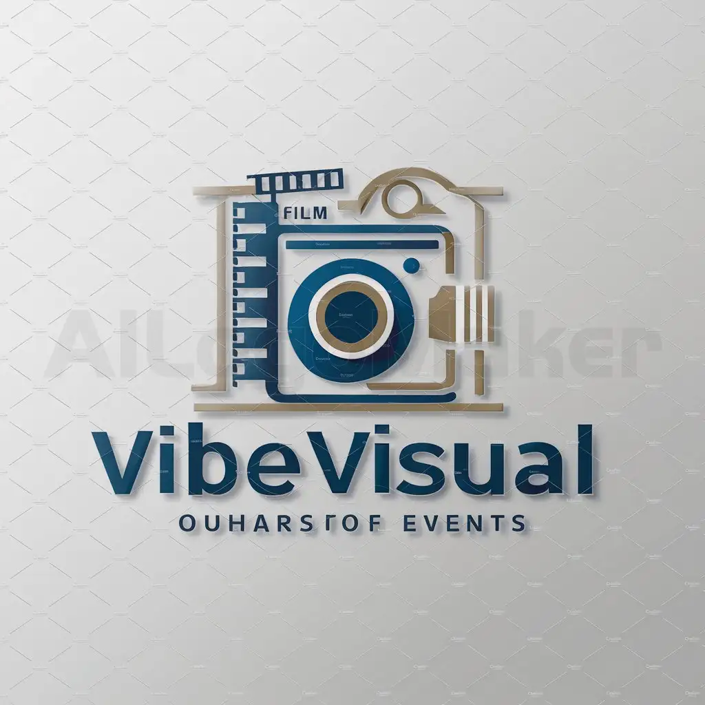 a logo design,with the text "VibeVisual", main symbol:Stage, vibe, film roll, cellular, camera and Instagram,Moderate,be used in Events industry,clear background