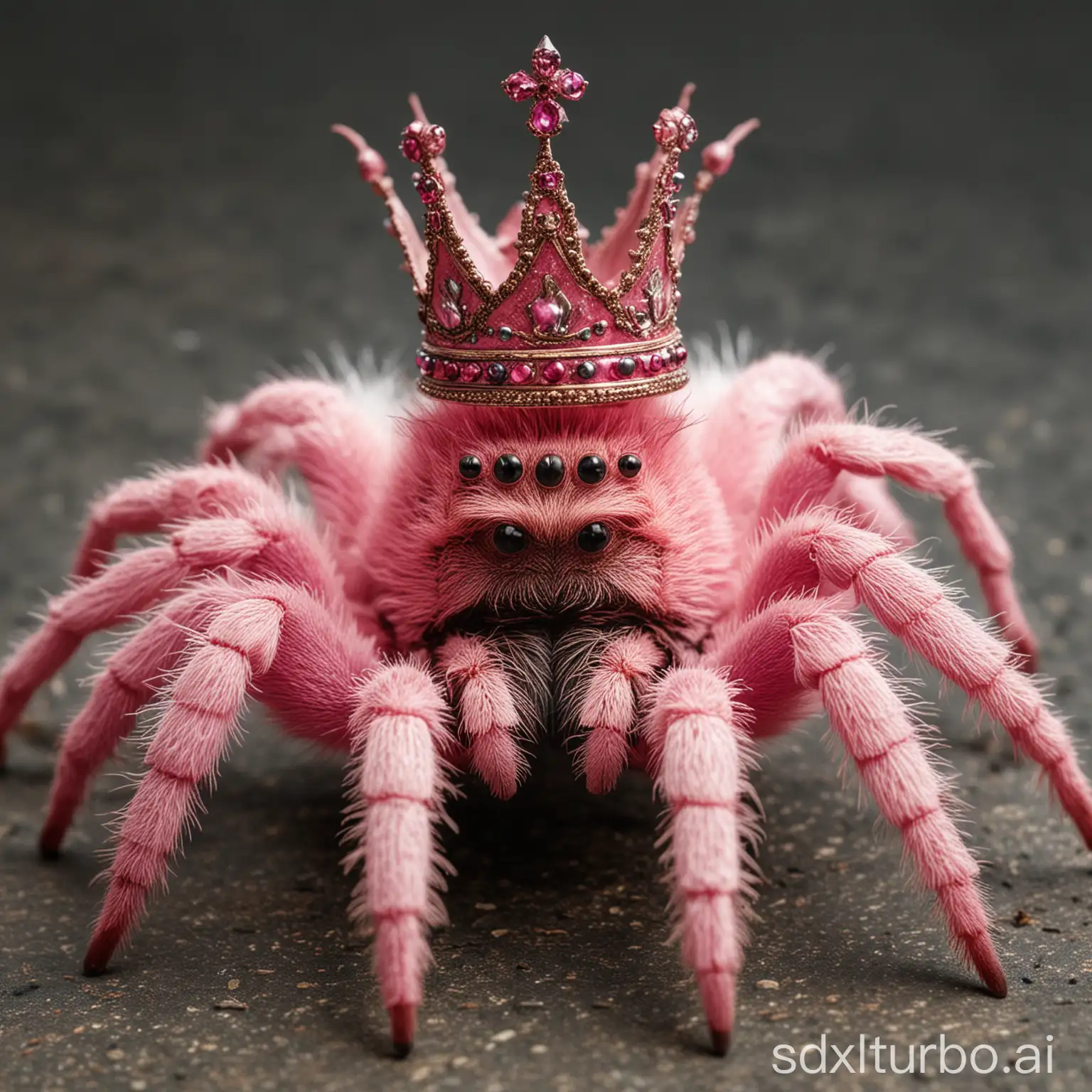 pink tarantula with crown