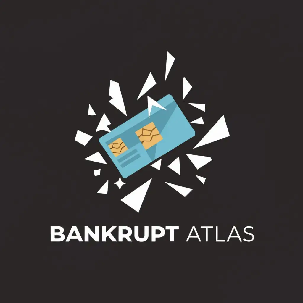 a logo design,with the text "Bankrupt Atlas", main symbol:Bank or credit card,complex,be used in Finance industry,clear background