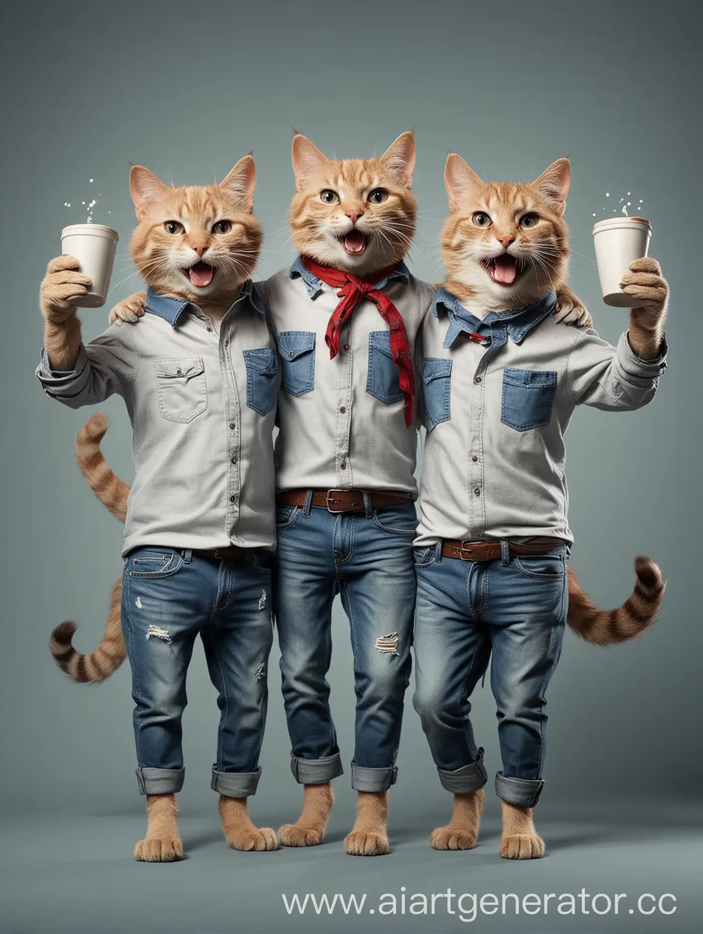 Feline-Friends-Celebrate-Victory-Together-Holding-a-Cup