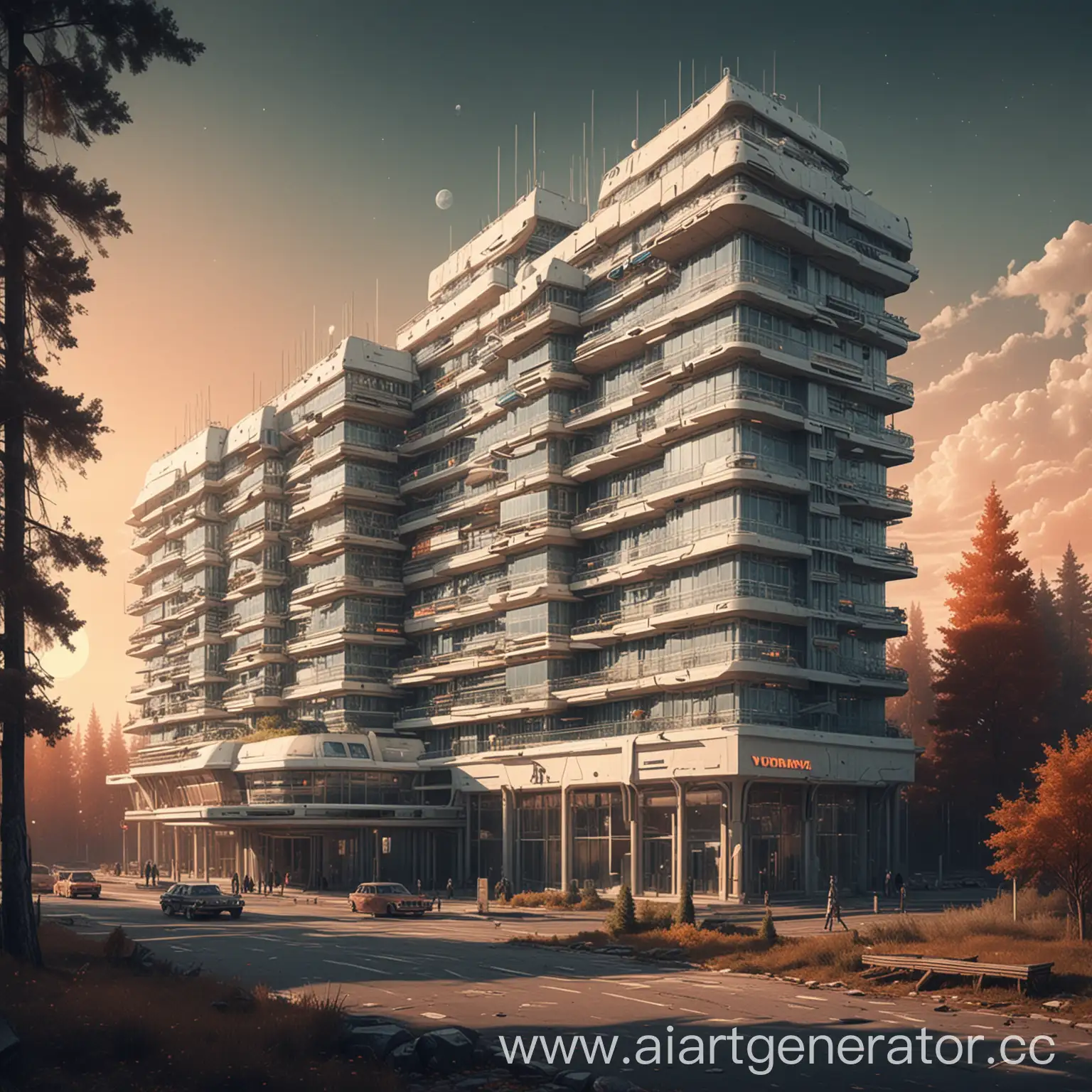 Retro-Futurism-Hotel-on-VDNH-Grounds-Visionary-Architecture-in-a-Nostalgic-Setting
