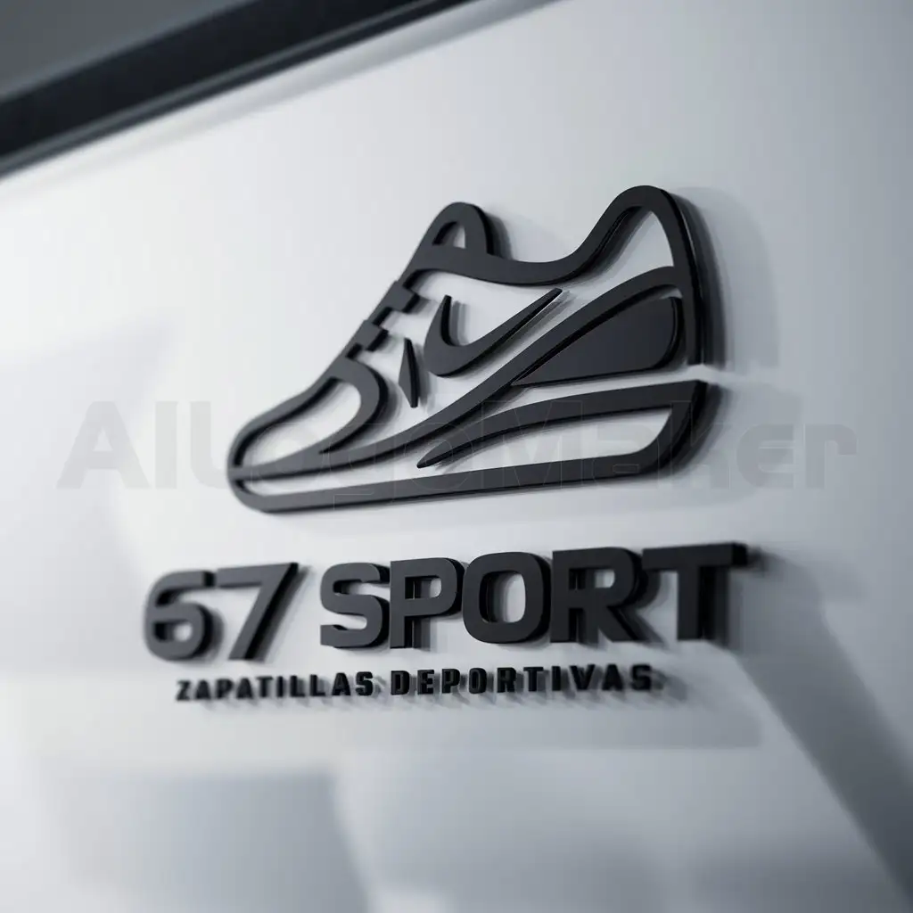 a logo design,with the text "67 sport", main symbol:zapatillas deportivas,Moderate,be used in Sports Fitness industry,clear background