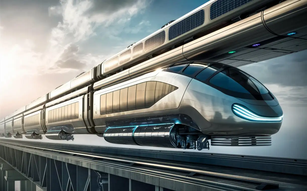 Futuristic Magnetic Levitation Train Soars Through Daylight with Unprecedented Design