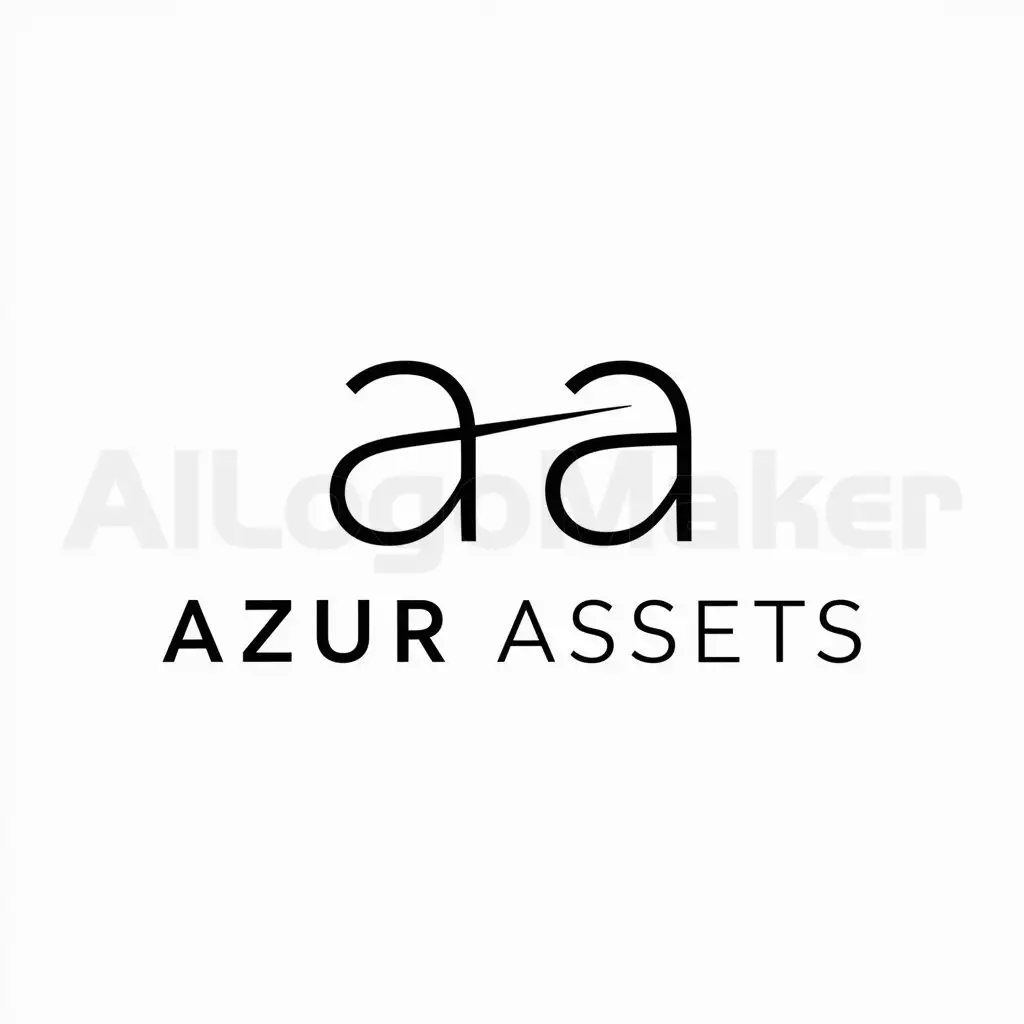 a logo design,with the text "Azur Assets", main symbol:AA,Minimalistic,be used in Finance industry,clear background