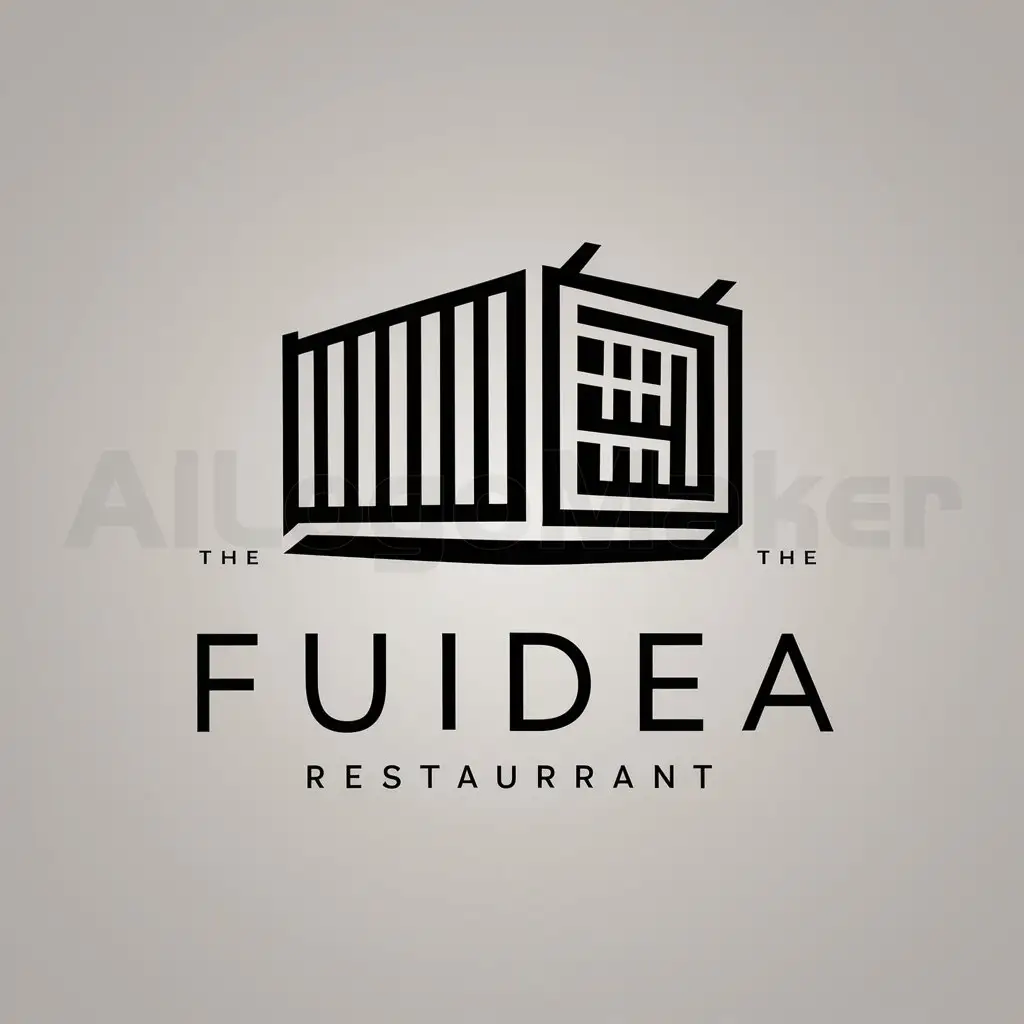 a logo design,with the text "FUIDEA", main symbol:shipping container,Minimalistic,be used in Restaurant industry,clear background