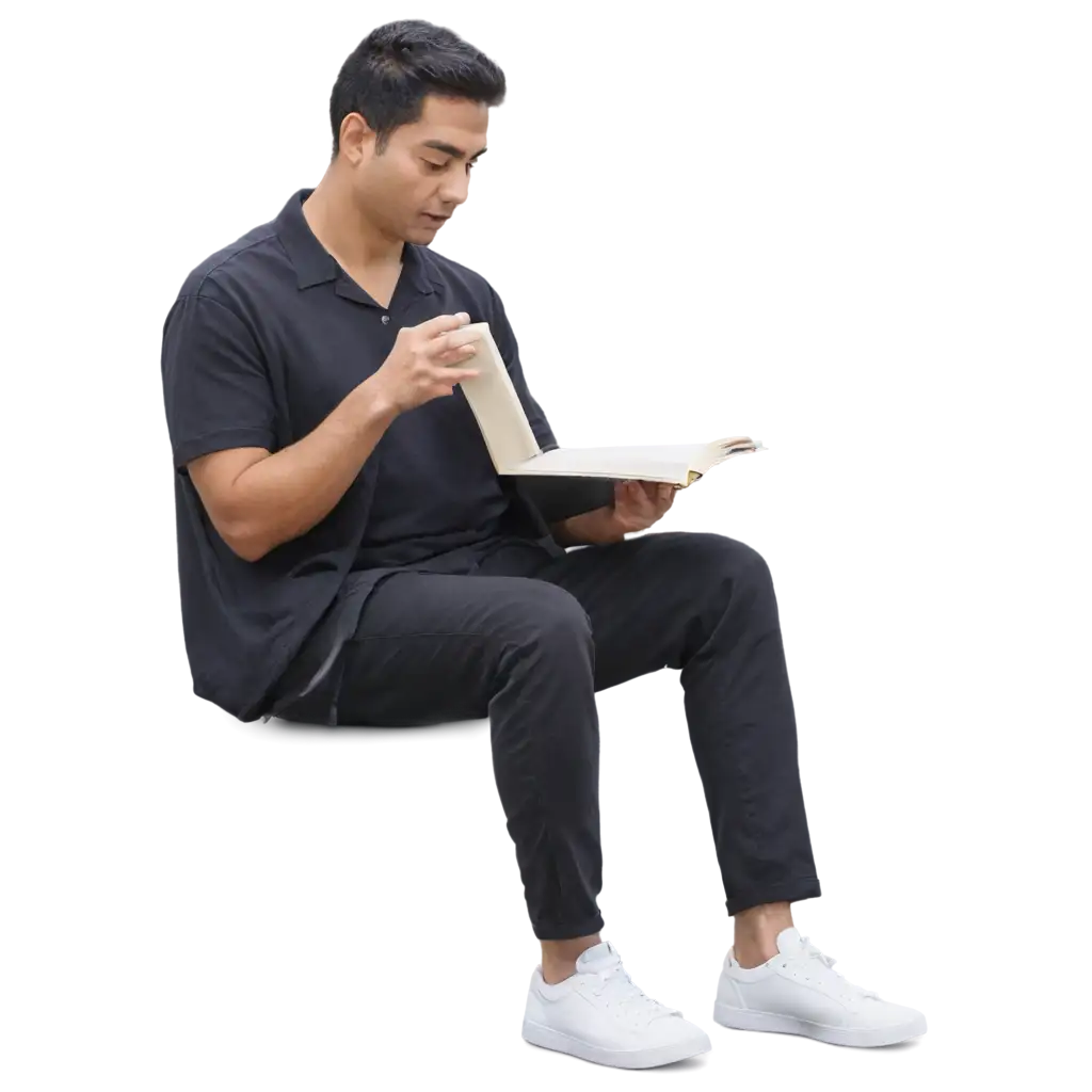 a man reading book