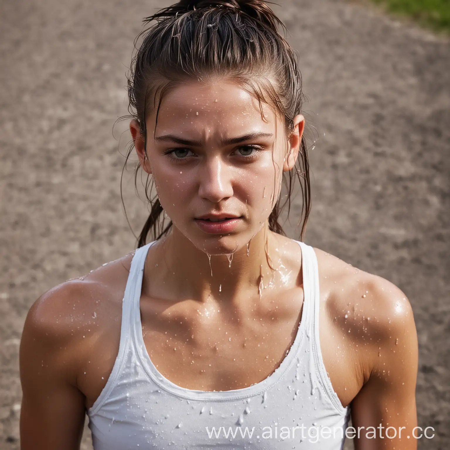 Intense-Training-Fatigued-16YearOld-Track-Athlete-Sweating-Profusely