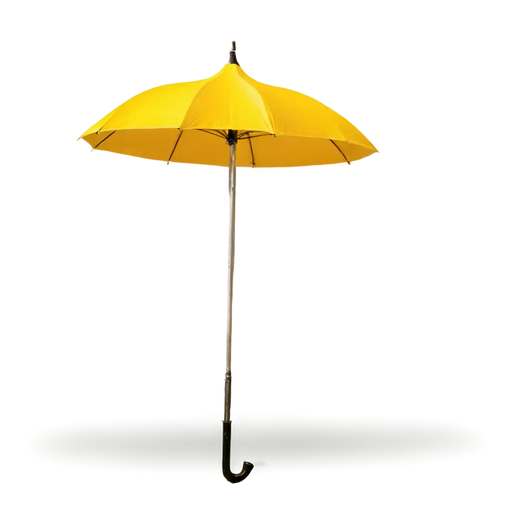 one yellow umbrella