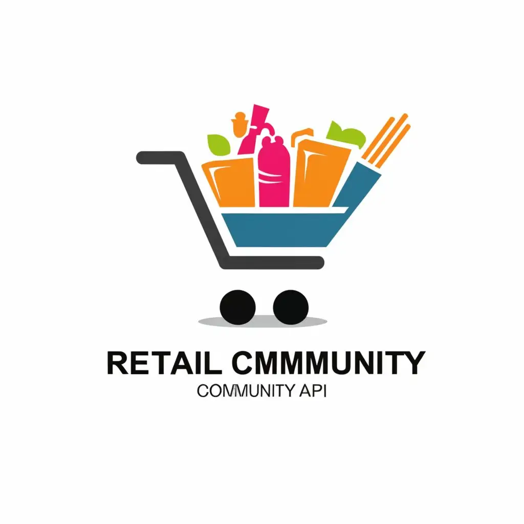 LOGO-Design-For-Retail-Community-API-Market-Cart-Symbolizes-Connection-and-Commerce