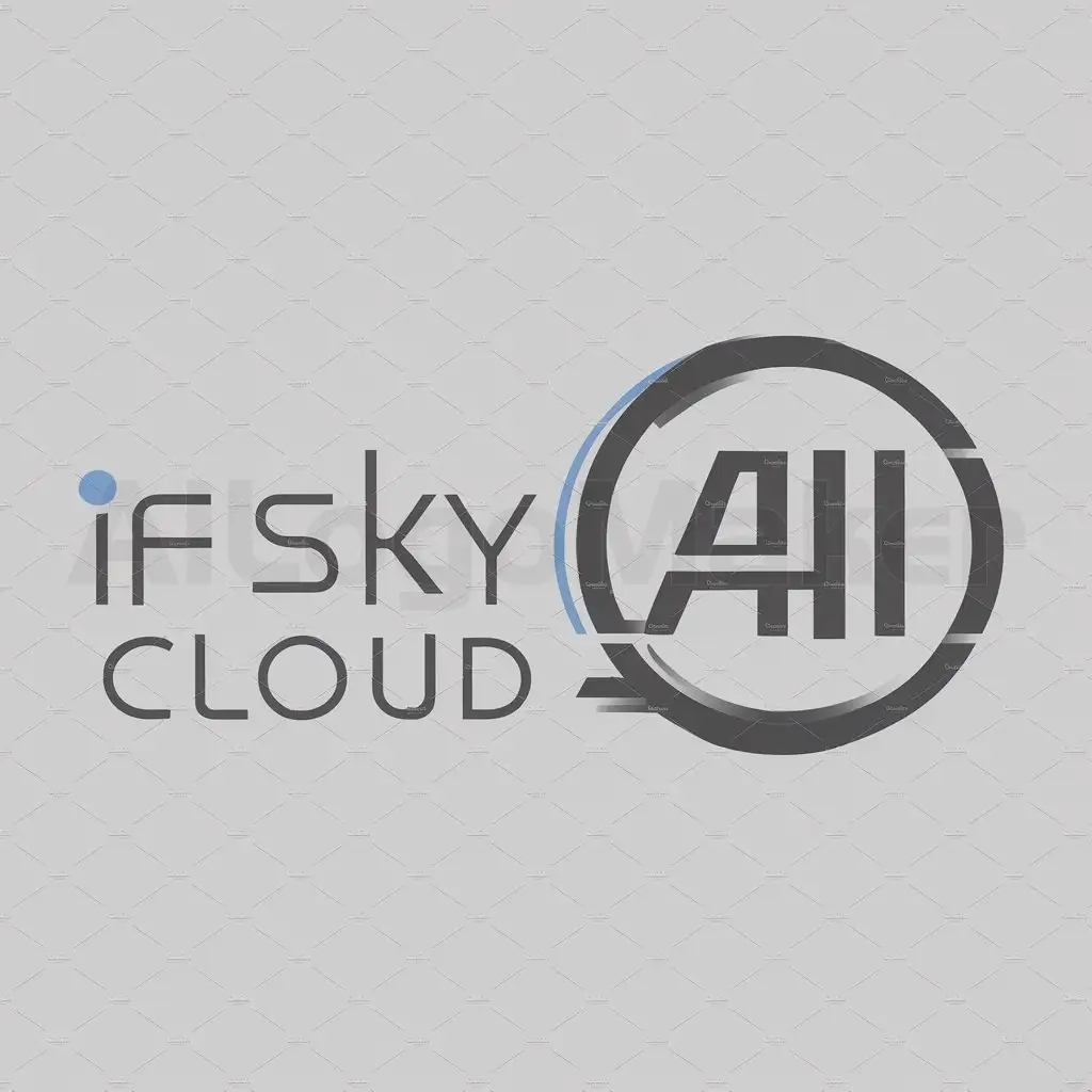 a logo design,with the text "if sky cloud", main symbol:AI,Moderate,be used in Internet industry,clear background