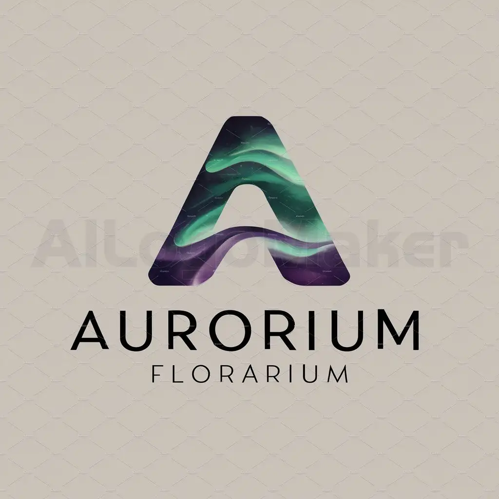 a logo design,with the text "Aurorium, florarium", main symbol:Northern lights in the shape of an A,Moderate,be used in Retail industry,clear background