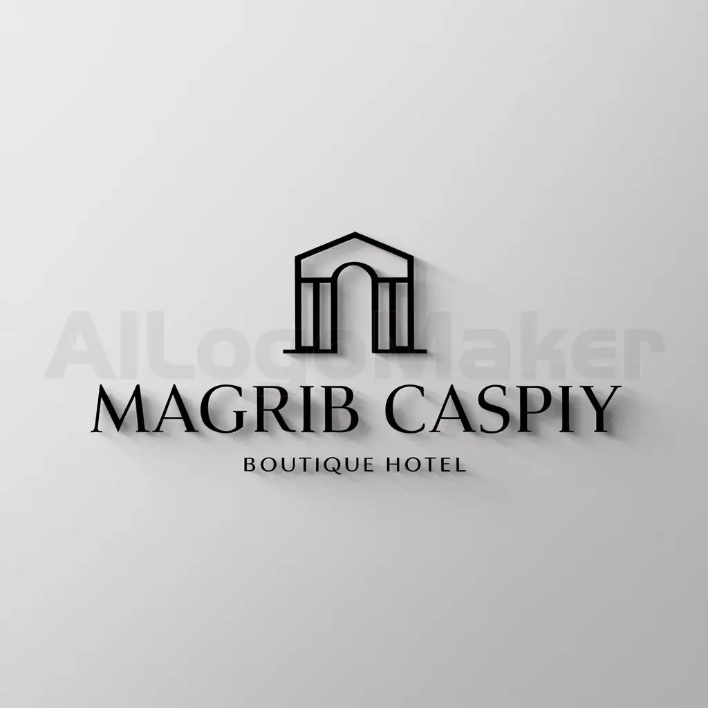 a logo design,with the text "Magrib Caspiy", main symbol:In the style Boutique hotel,Moderate,clear background