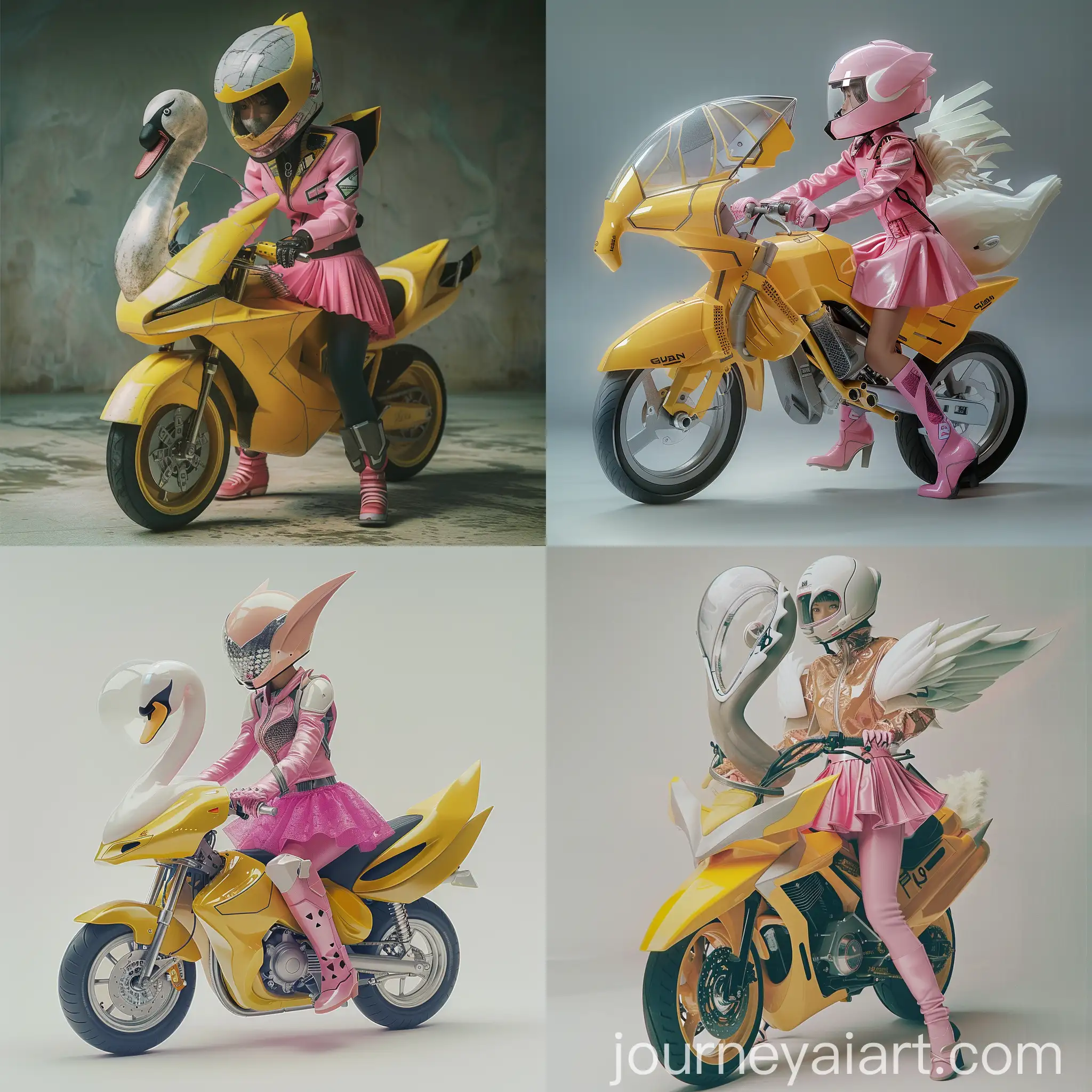 AmericanJapanese-MixedRace-Girl-Jun-Riding-Yellow-Super-Rocket-Motorcycle