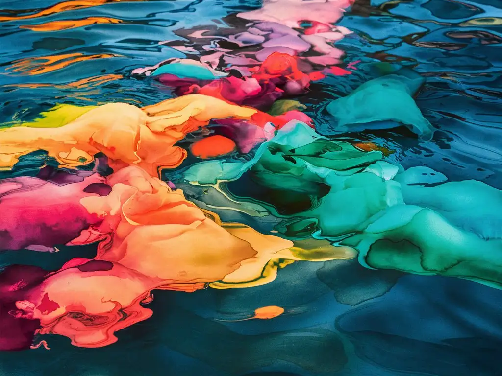 kolorowy abstrakcyjny atrament rozplywajacy sie w wodzie