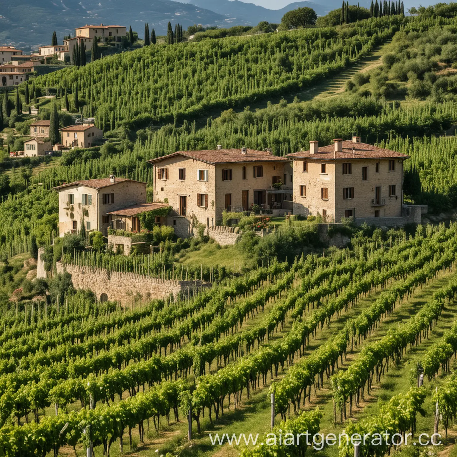 Italian-Vineyard-Houses-with-Grapevines-and-Countryside-View