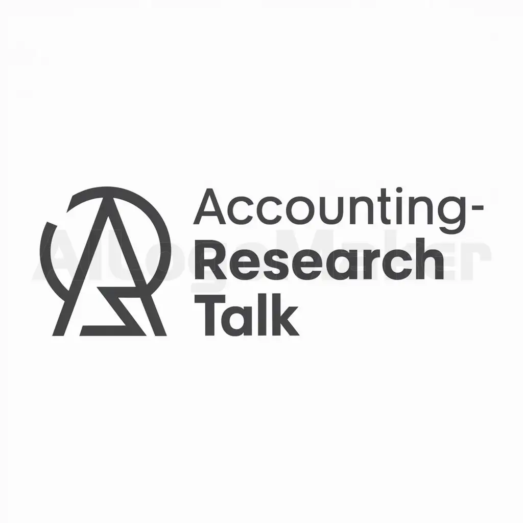 a logo design,with the text "accounting research talk", main symbol:text logo : accounting research talk,complex,be used in Education industry,clear background