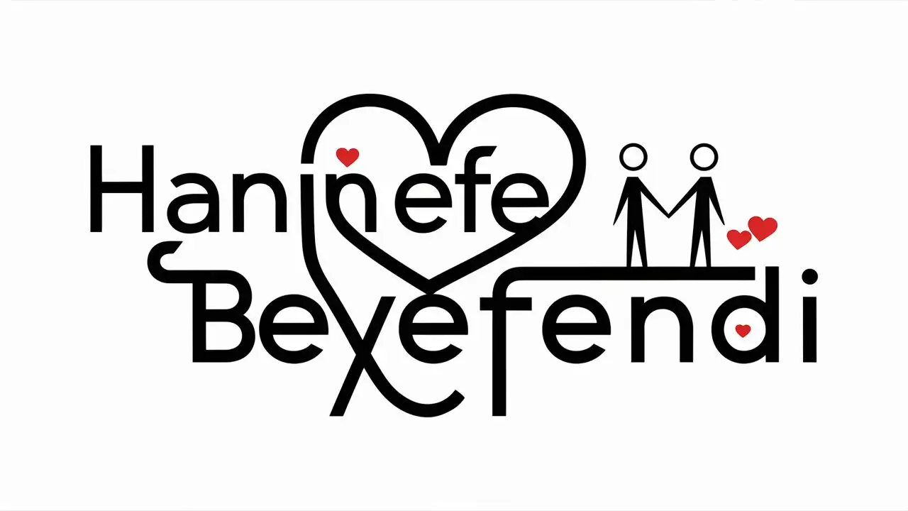Can you make a logo for couples whose names are Hanimefendi Ve Beyefendi with a heart vector next to it?