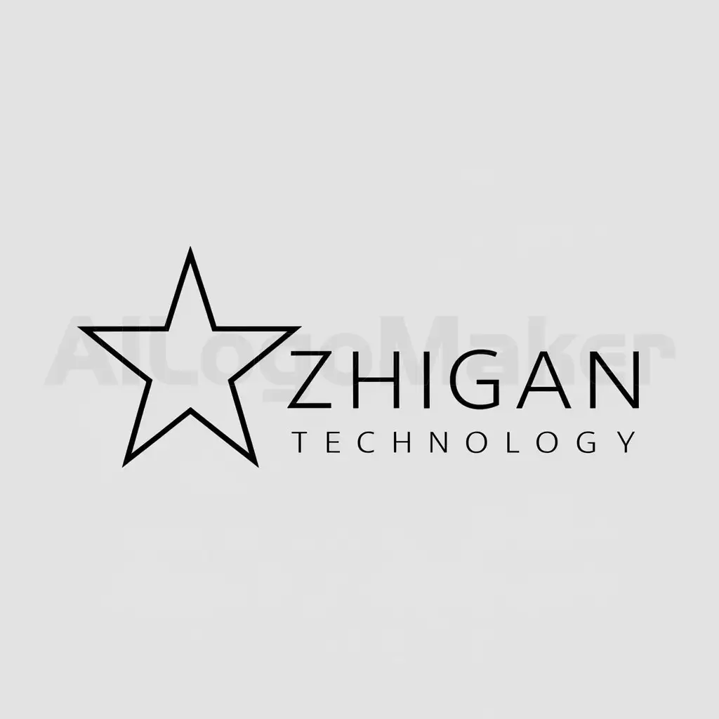 a logo design,with the text "Zhigan Technology", main symbol:star,Minimalistic,be used in Automotive industry,clear background