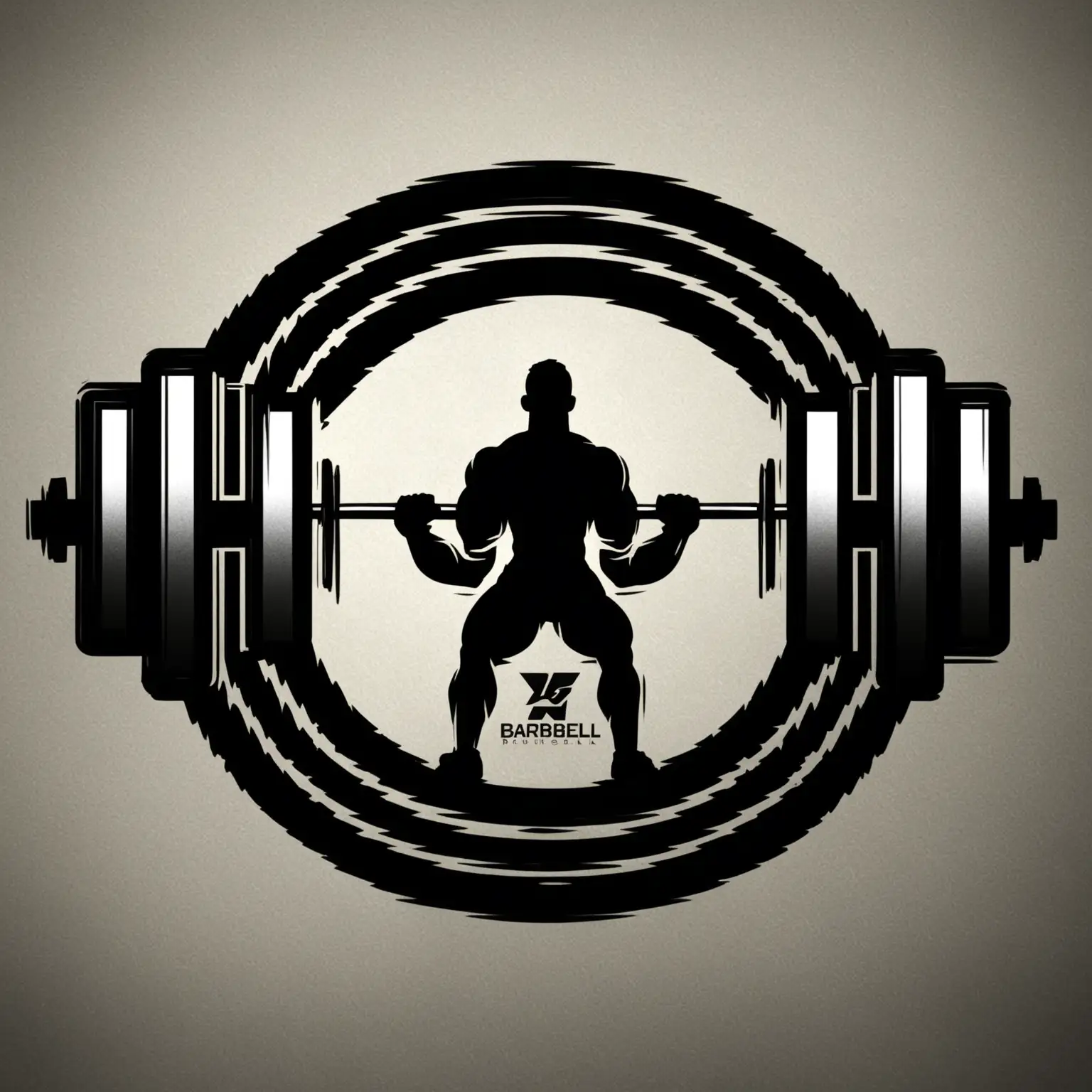A barbell logo for a fitness professional. Make it appealing for people who are unsure about going to the gym.