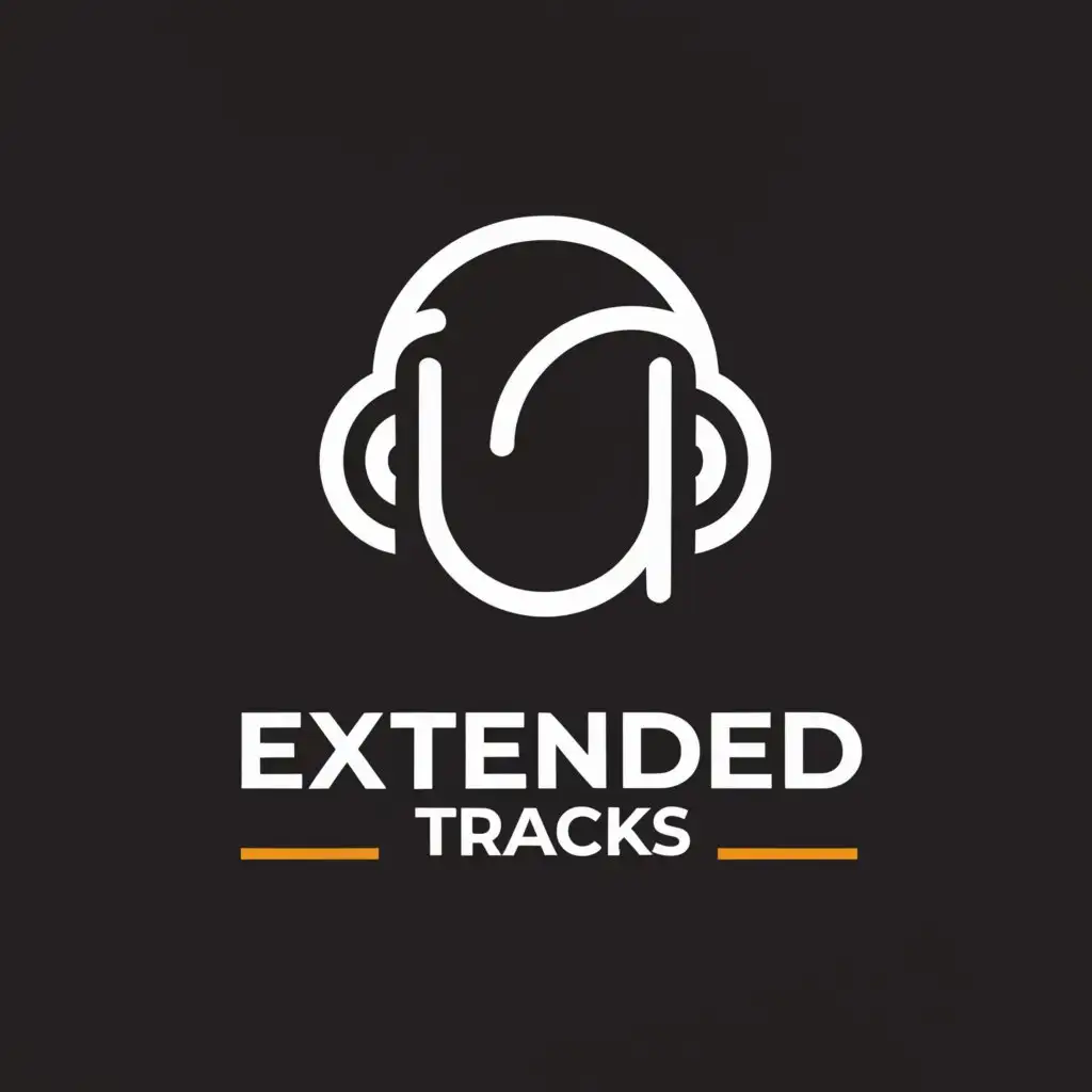 a logo design,with the text "Extended Tracks", main symbol:Headphones,Moderate,be used in Audio industry,clear background