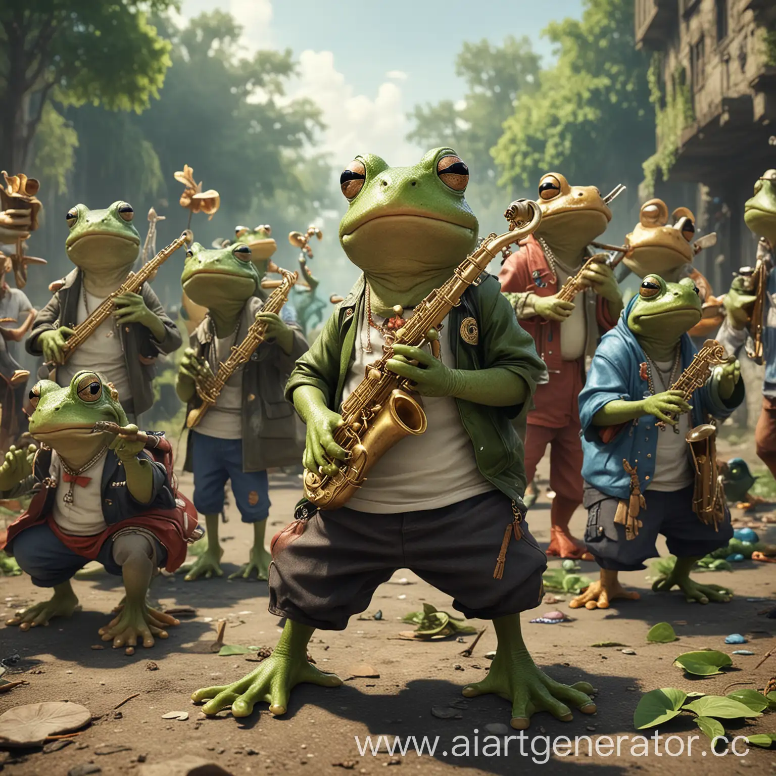 Frog-Musicians-and-Rappers-Performing-in-a-Vibrant-World