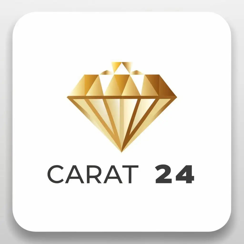 a logo design,with the text "Carat 24", main symbol:Luxury Jewelry , create a sophisticated and elegant logo for "Carat 24" my jewelry and gold store.

Carat representative of a diamond
24 representative of pure gold

- Experimenting with a color scheme that can include gold, black, and white - surprise me with your creativity and ideas
- Designing an emphasis on the diamond, although the concept of "24kt gold" should still be delicately included
- Ensuring the final design to exude an elegant and sophisticated feel, just like the establishment it represents
,Minimalistic,be used in Others industry,clear background