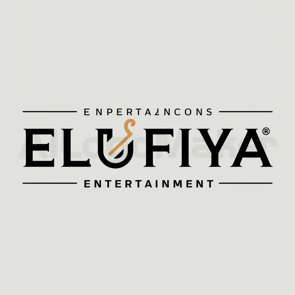 LOGO-Design-For-Elufiya-Sleek-Text-with-Shopper-Icon-for-Entertainment-Industry