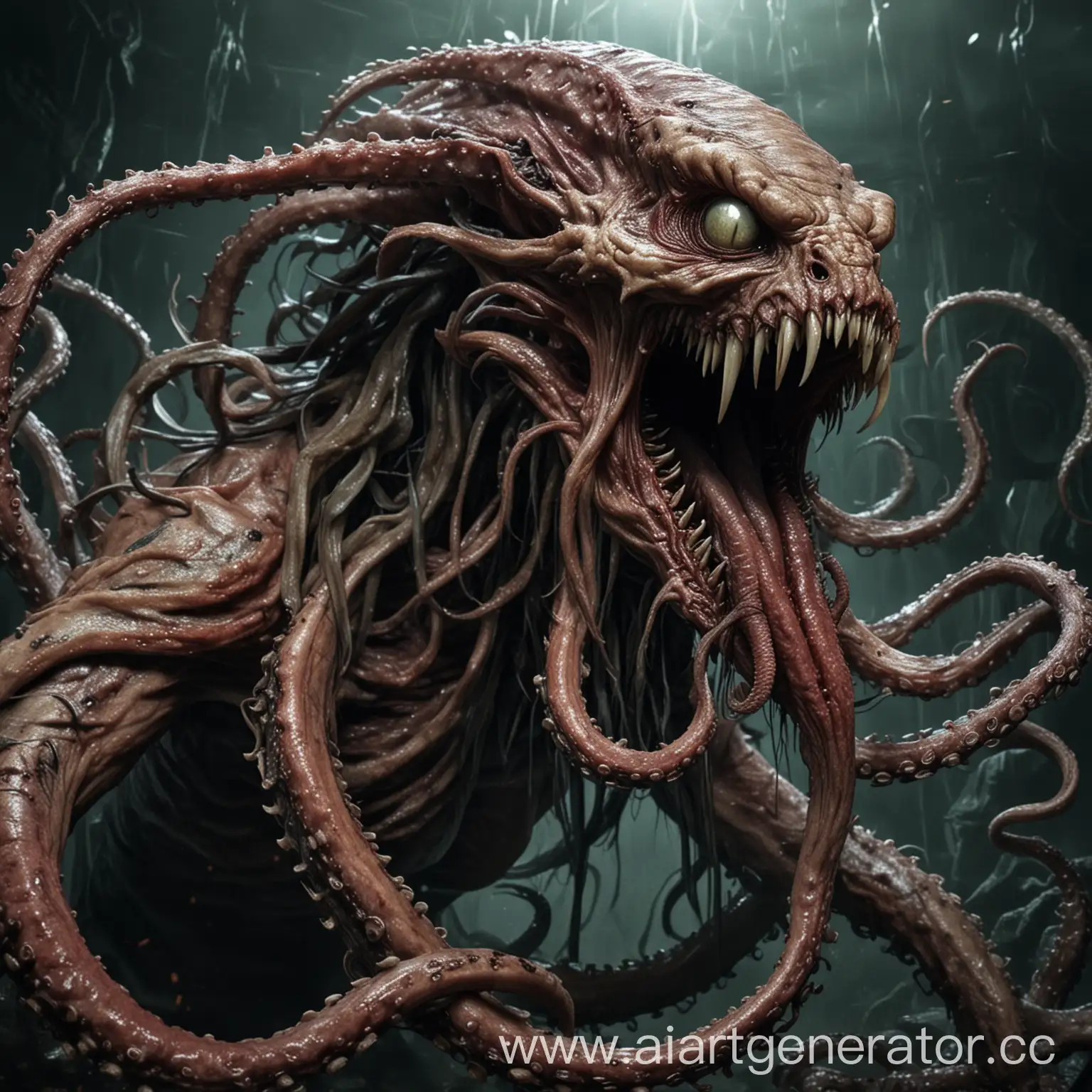Sinister-Predatory-Creature-with-Tentacles-and-Vicious-Jaws