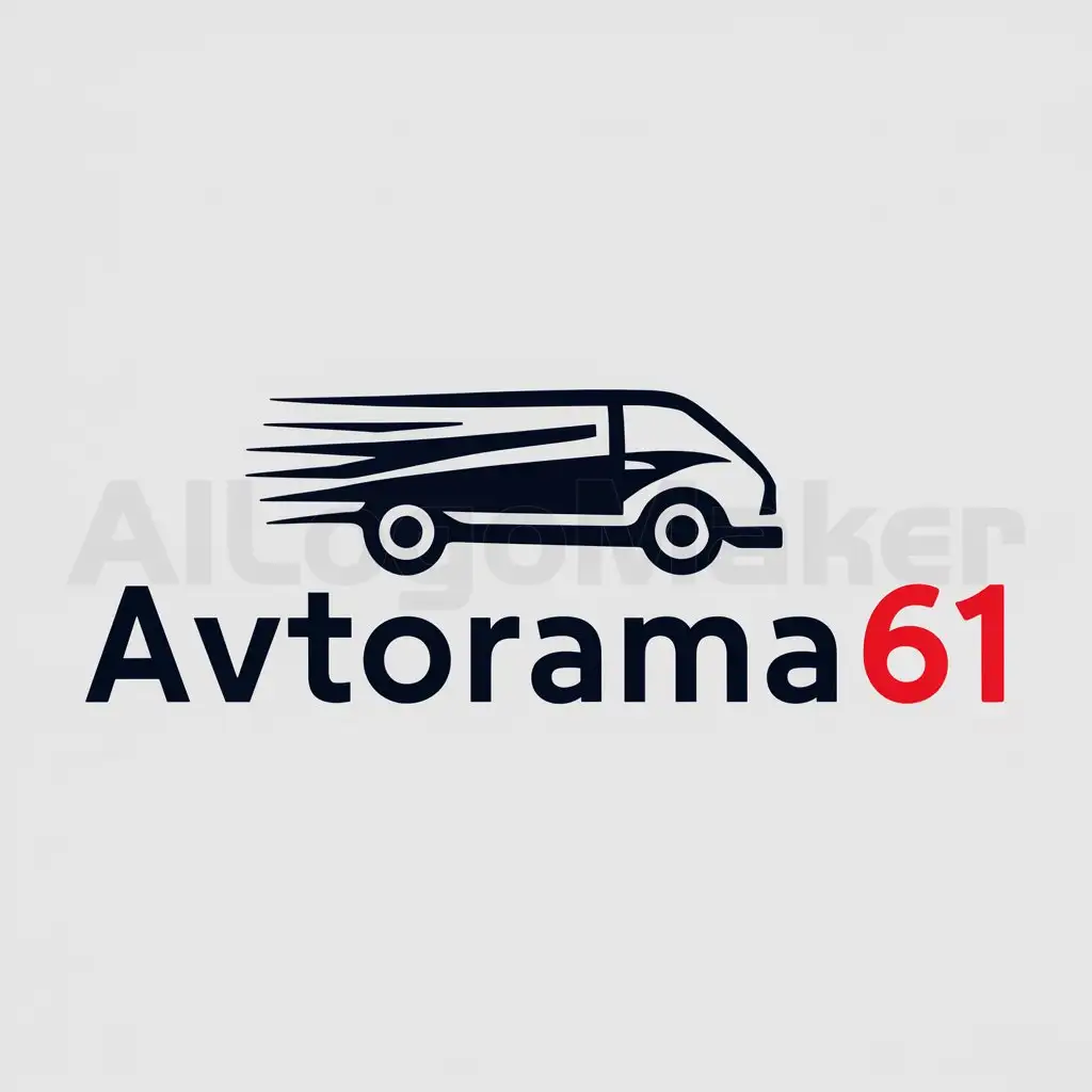 a logo design,with the text "AvtoRama61", main symbol:van,Moderate,be used in Automotive industry,clear background